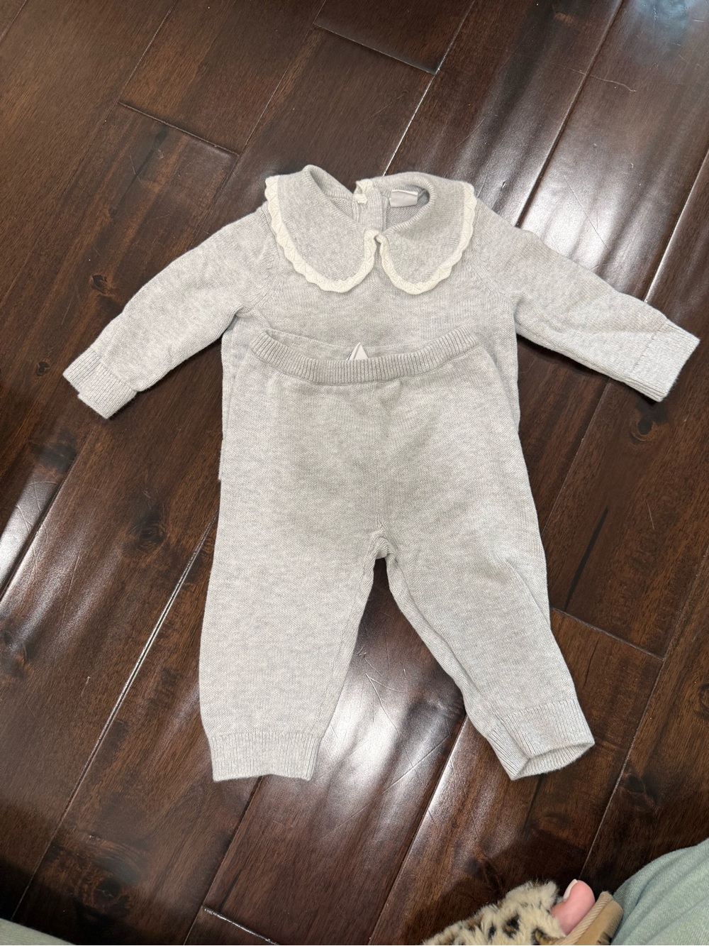 GAP Light Gray Knit Set with Peter Pan Collar - Picture 4 of 4